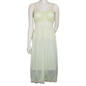 Van Raalte Petalskin Vintage 50's-60's All Nylon Nightgown Pale Green Size S 32